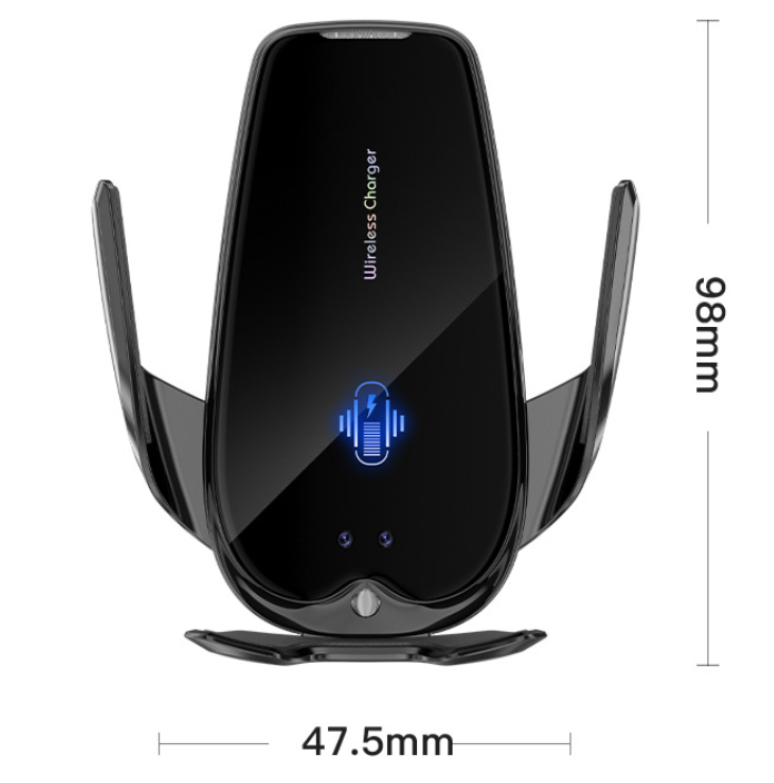 Smart Induction Car Phone Holder 15W Magnetic Wireless Fast Charging Outlet Clip-on Navigation Holder