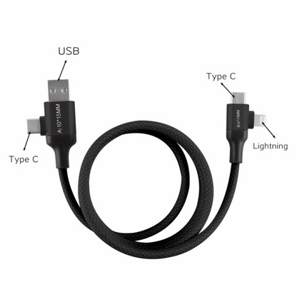 Magnetic Data Cable Fast Charging 60w Dual Input Dual Output Multi-function Magnetic Charging Cable Type-c (black)