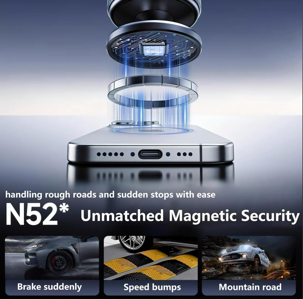 Vaccum Magnetic Phones Holder-Black