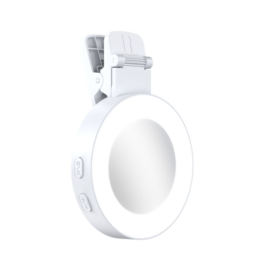 Mini 9-color Pocket Fill Light LED Selfie Ring Light Portable Ivory White