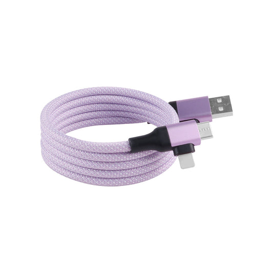 Magnetic Data Cable Fast Charging 60w Dual Input Dual Output Multi-function Magnetic Charging Cable Type-c (purple)