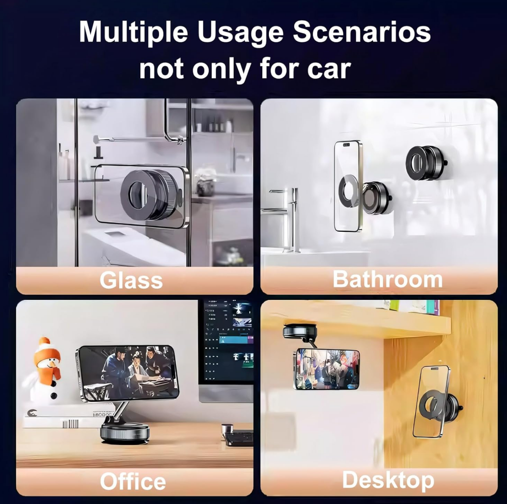 Vaccum Magnetic Phones Holder-Black