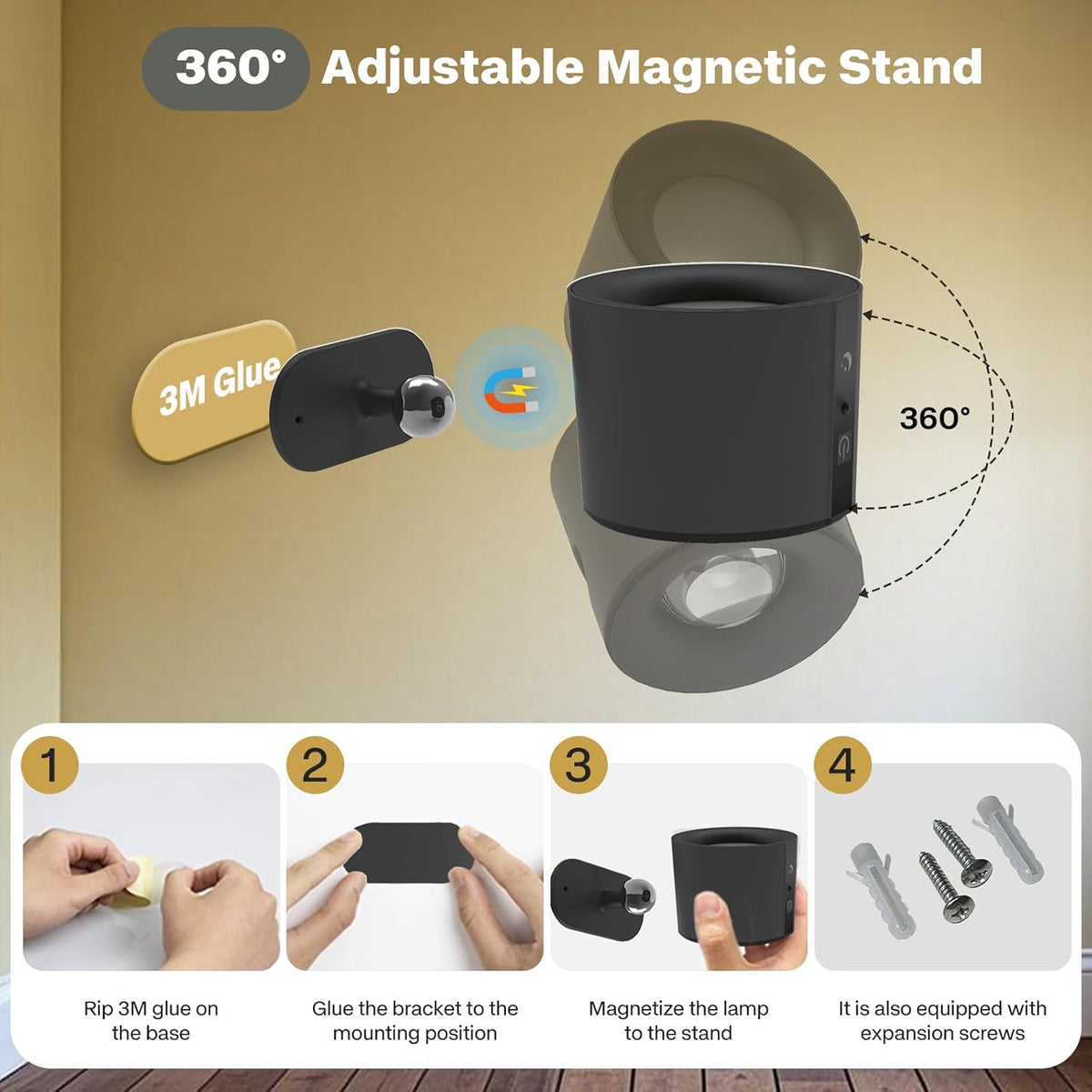 Touch Dimmable Magnetic LED Wall Lamp