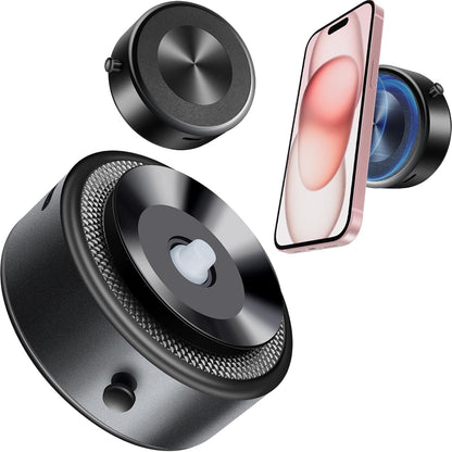 Electric Vacuum Magnetic Phone Mount Strong Suction Holder For IPhone & Android,MagSafe Compatible(Black)