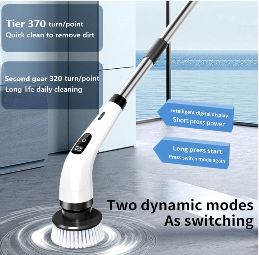 Electric Spin Scrubber Cordless Cleaning Brush With 7 Brush Heads