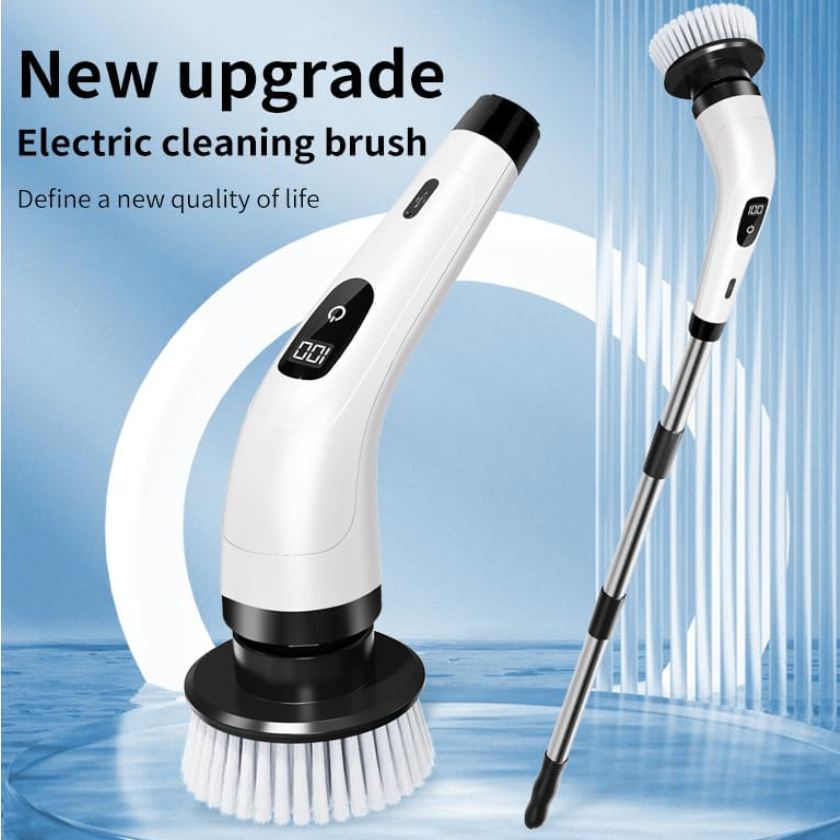 Electric Spin Scrubber Cordless Cleaning Brush With 7 Brush Heads