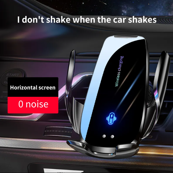 Smart Induction Car Phone Holder 15W Magnetic Wireless Fast Charging Outlet Clip-on Navigation Holder