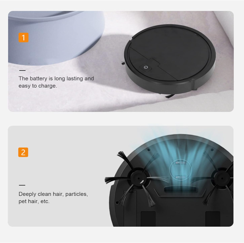 3 In 1 Smart Vacuum Robot Cleaner-Black