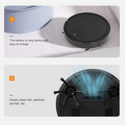3 In 1 Smart Vacuum Robot Cleaner-Black