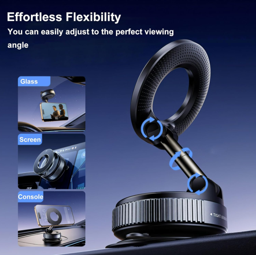 Vaccum Magnetic Phones Holder-Black